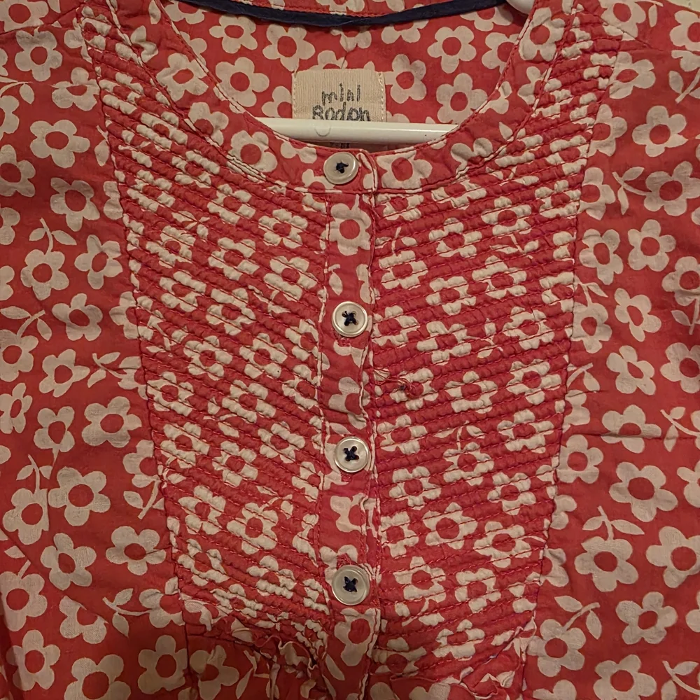 Mini Boden Pink And White Floral Kids Blouse Size 7 To 8 Years - Picture 5 of 8